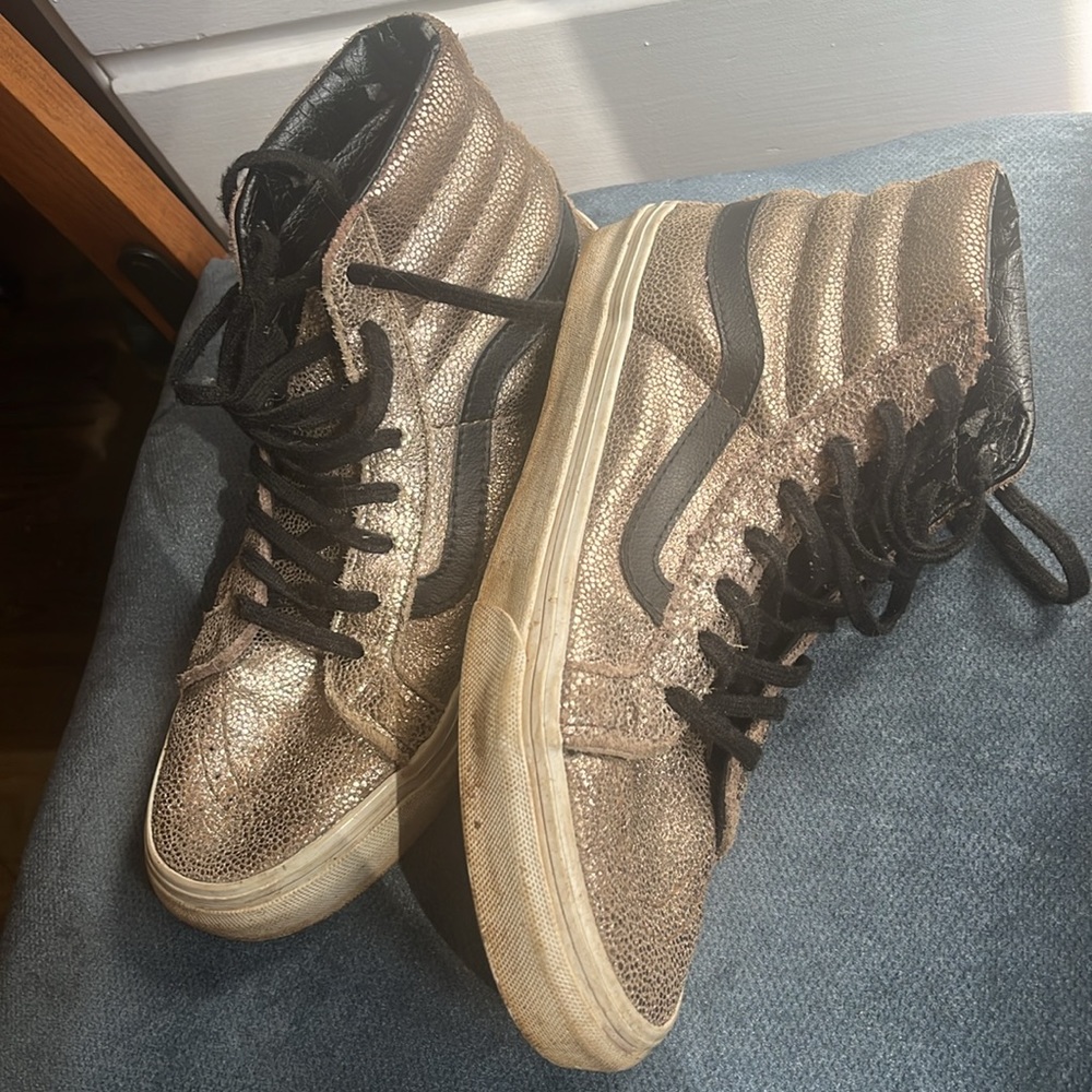 Gold Vans! pebble-textured Vans women’s size 6.5